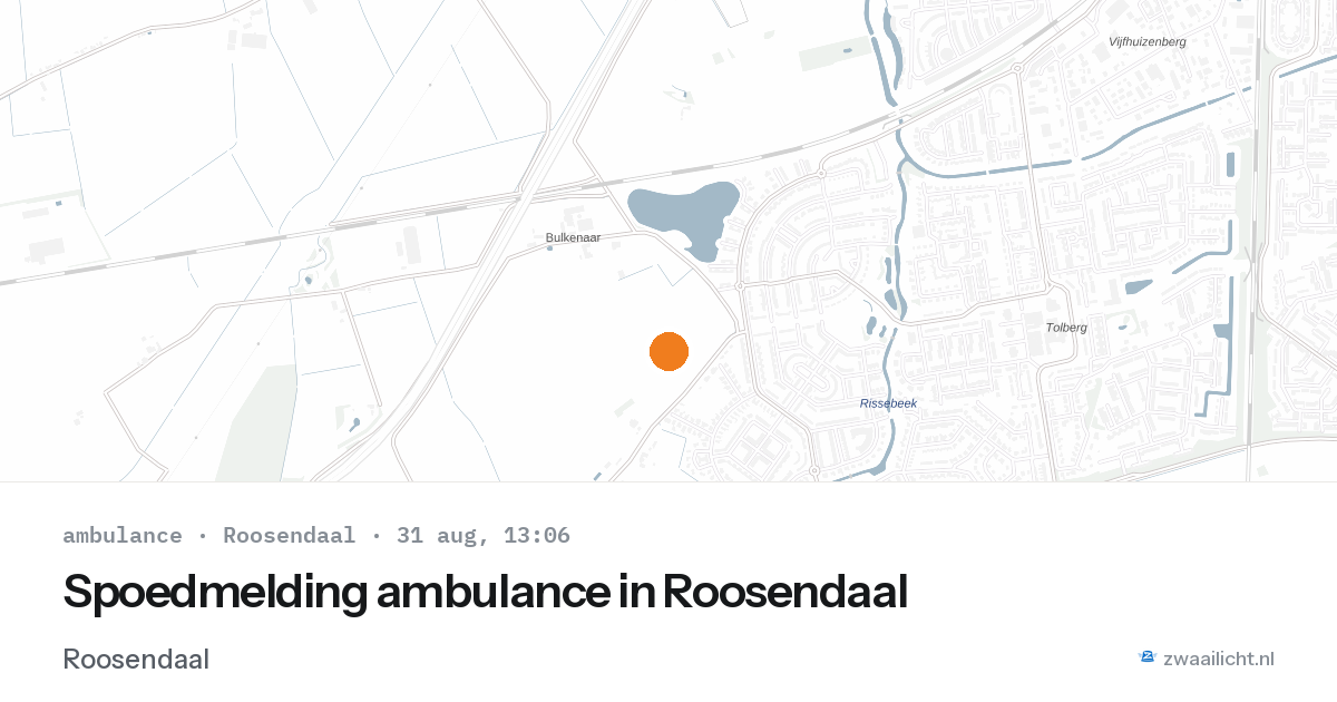 Spoedmelding ambulance in Roosendaal — 31 aug 2026