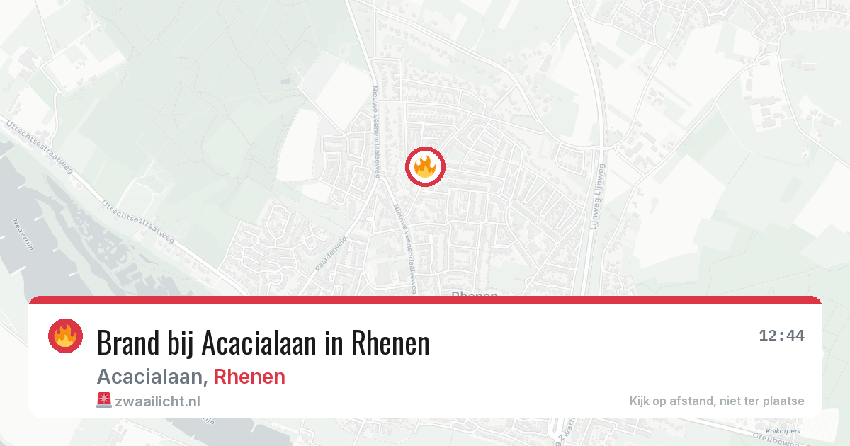 Brand bij Acacialaan in Rhenen — 18 apr 2026
