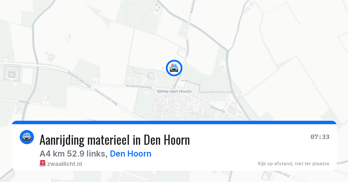 Aanrijding materieel in Den Hoorn — 23 mrt 2026