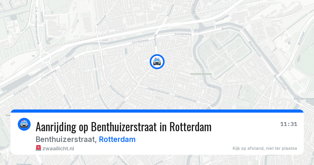 Aanrijding op Benthuizerstraat in Rotterdam — 10 apr 2026