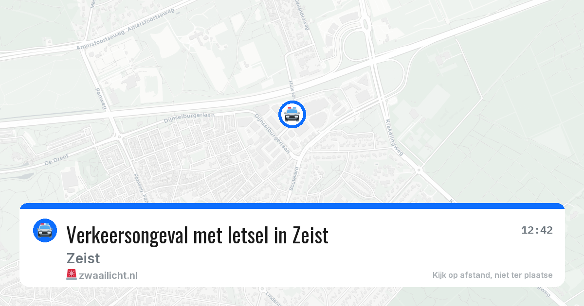 Verkeersongeval met letsel in Zeist — 13 aug 2026