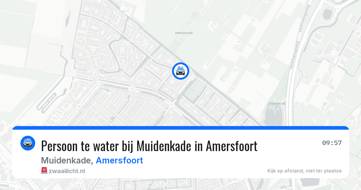 Persoon te water bij Muidenkade in Amersfoort — 28 jun 2026