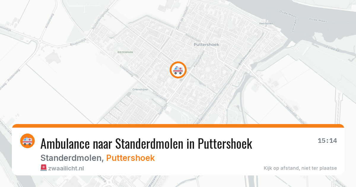 Ambulance naar Standerdmolen in Puttershoek — 2 jul 2026