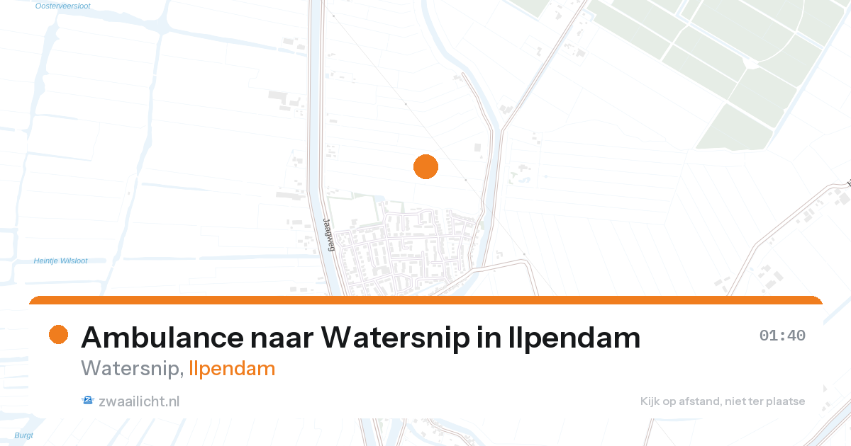 Ambulance naar Watersnip in Ilpendam — 10 aug 2026