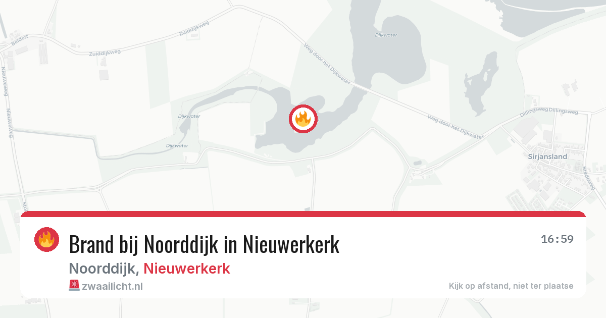 Brand bij Noorddijk in Nieuwerkerk — 18 jul 2026