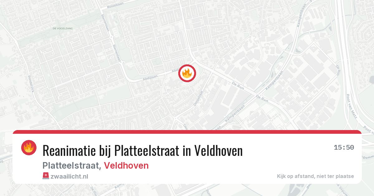 Reanimatie bij Platteelstraat in Veldhoven — 11 jun 2026