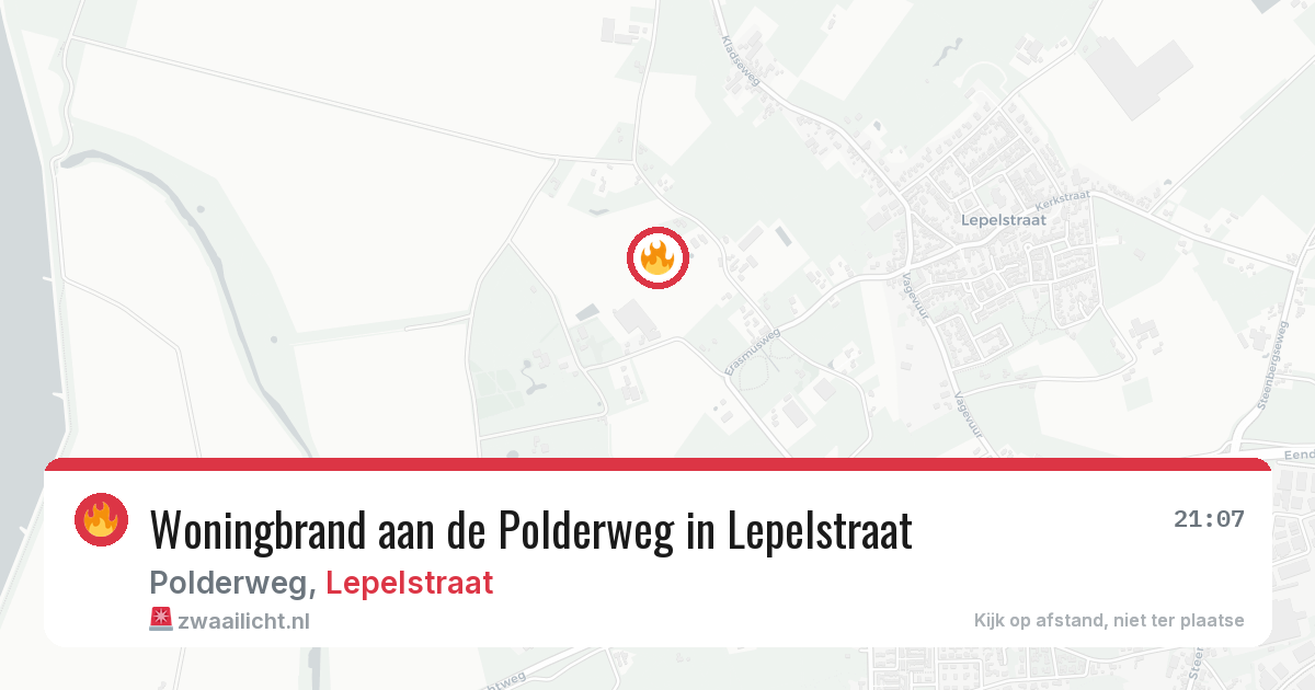 Woningbrand aan de Polderweg in Lepelstraat — 14 jun 2026