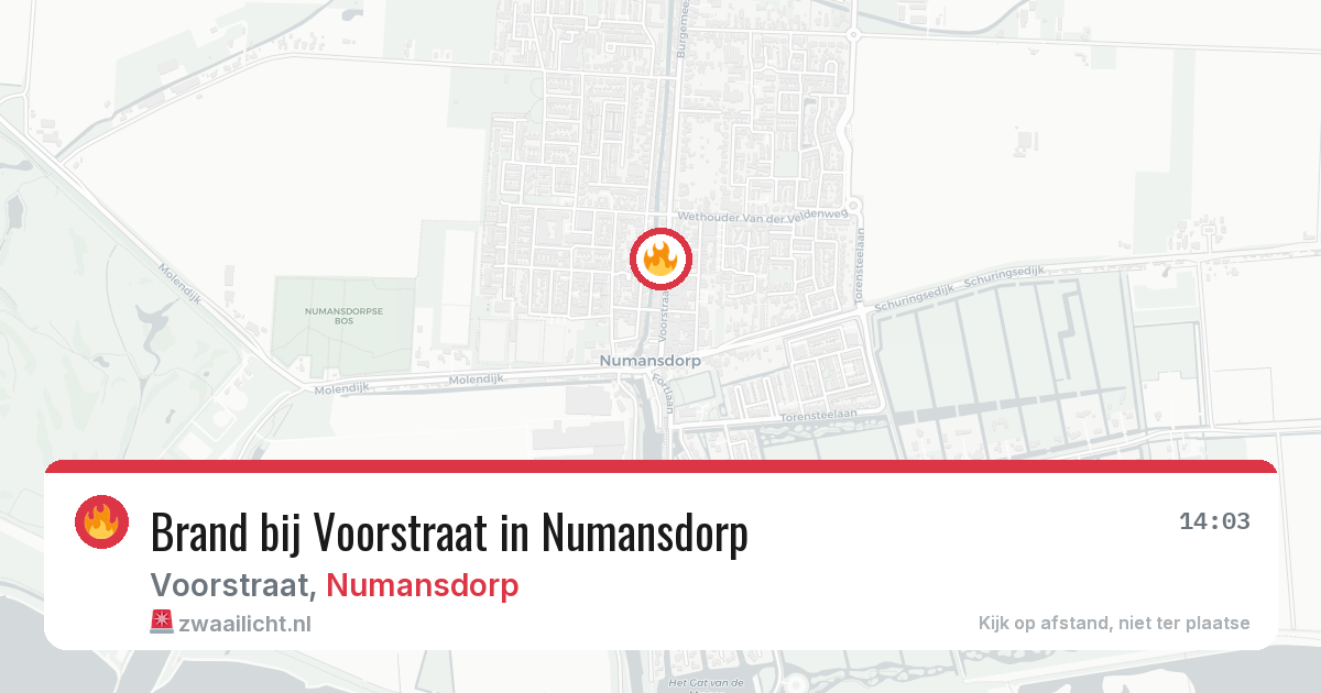 Brand bij Voorstraat in Numansdorp — 15 jul 2026
