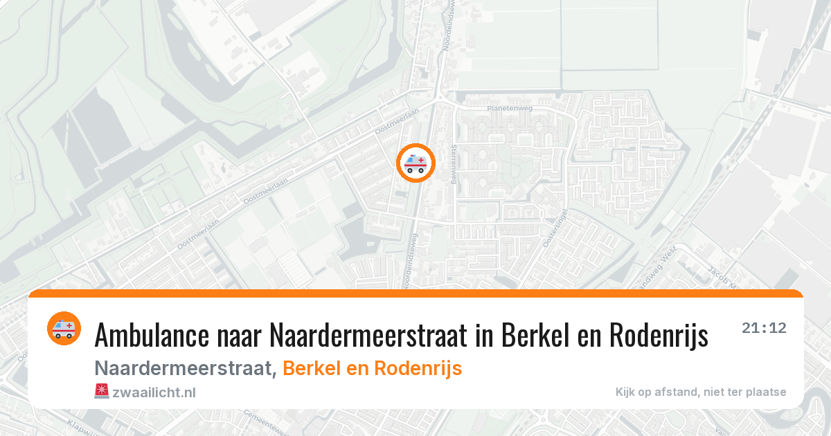 Ambulance naar Naardermeerstraat in Berkel en Rodenrijs — 21 jun 2026