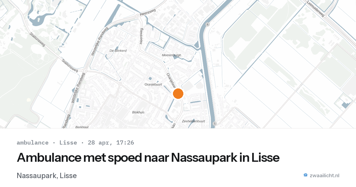Ambulance met spoed naar Nassaupark in Lisse — 28 apr 2026