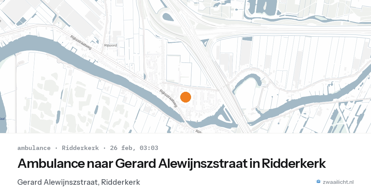 Ambulance naar Gerard Alewijnszstraat in Ridderkerk — 26 feb 2026