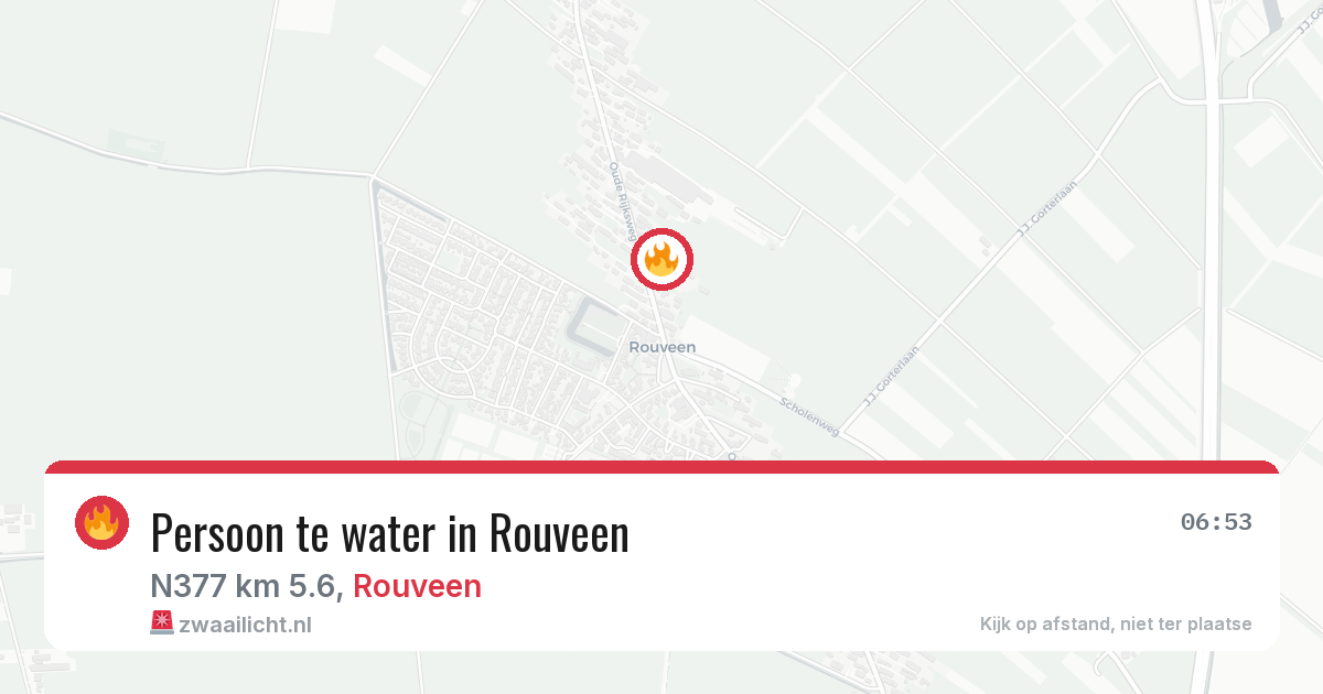 Persoon te water in Rouveen — 16 mei 2026