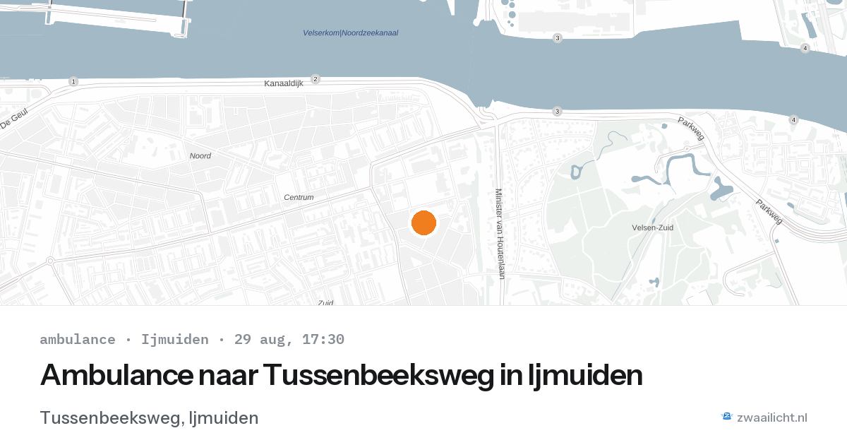 Ambulance naar Tussenbeeksweg in Ijmuiden — 29 aug 2026