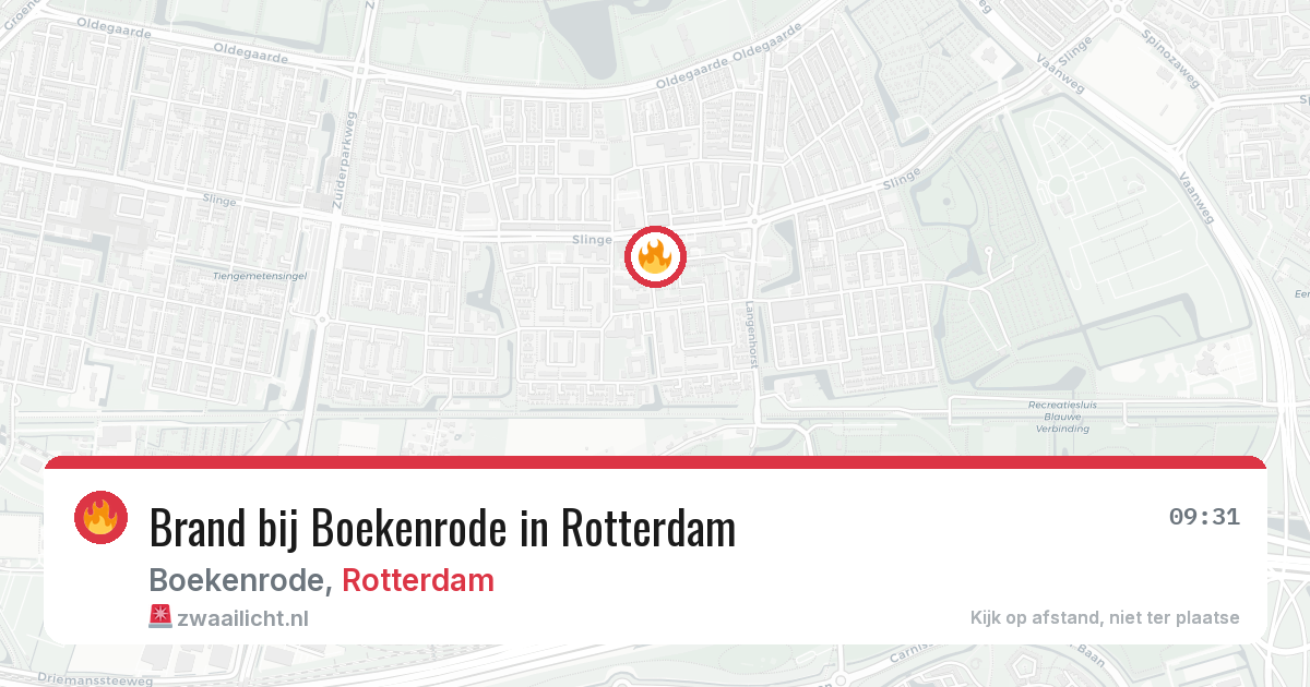Brand bij Boekenrode in Rotterdam — 30 jul 2026