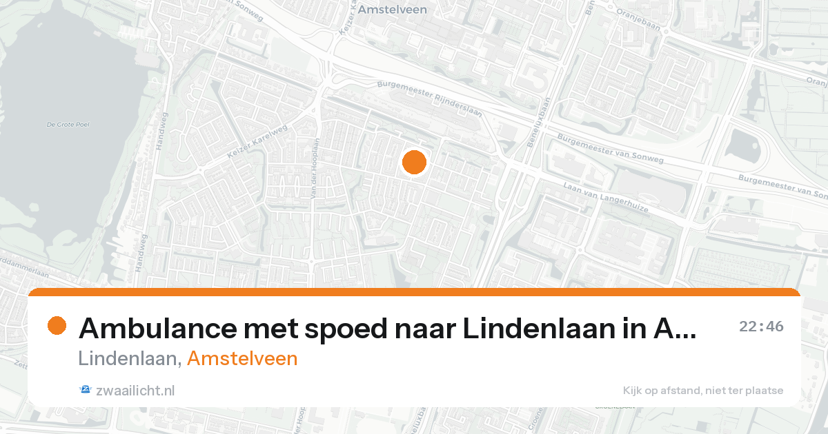 Ambulance met spoed naar Lindenlaan in Amstelveen — 26 mei 2026