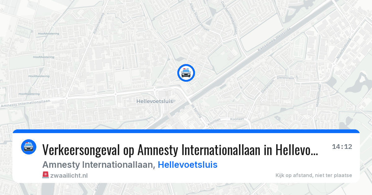 Verkeersongeval op Amnesty Internationallaan in Hellevoetsluis — 14 jun 2026