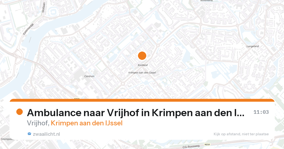 Ambulance naar Vrijhof in Krimpen aan den IJssel — 28 aug 2026
