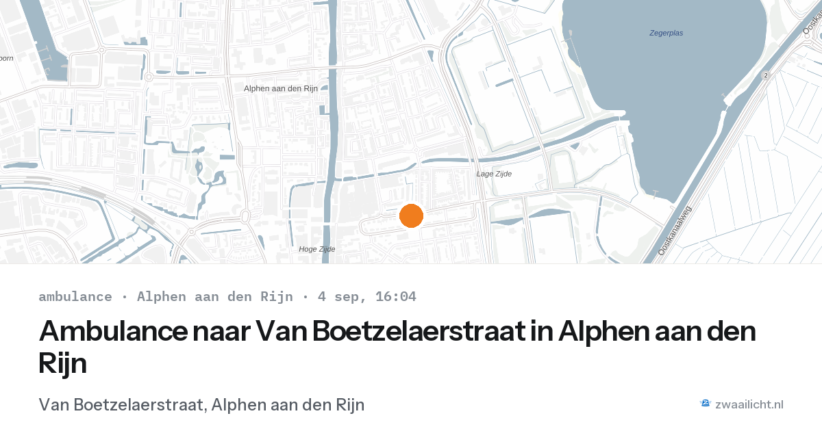 Ambulance naar Van Boetzelaerstraat in Alphen aan den Rijn — 4 sep 2026