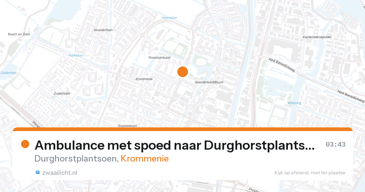Ambulance met spoed naar Durghorstplantsoen in Krommenie — 14 jun 2026