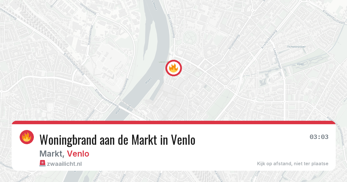 Woningbrand aan de Markt in Venlo — 25 mei 2026