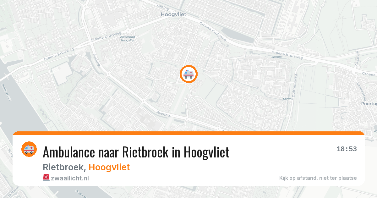 Ambulance naar Rietbroek in Hoogvliet — 24 mei 2026