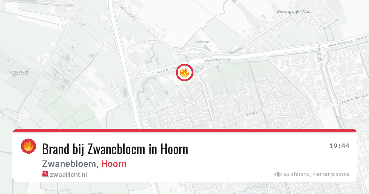 Brand bij Zwanebloem in Hoorn — 6 jun 2026