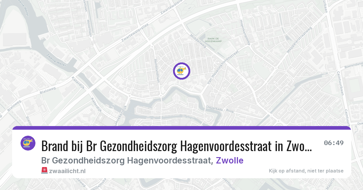 Brand bij Br Gezondheidszorg Hagenvoordesstraat in Zwolle — 4 aug 2026