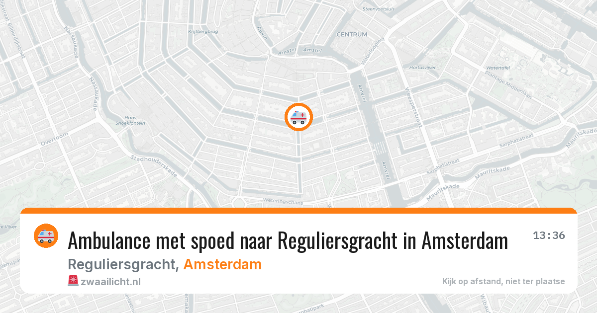 Ambulance met spoed naar Reguliersgracht in Amsterdam — 24 jun 2026
