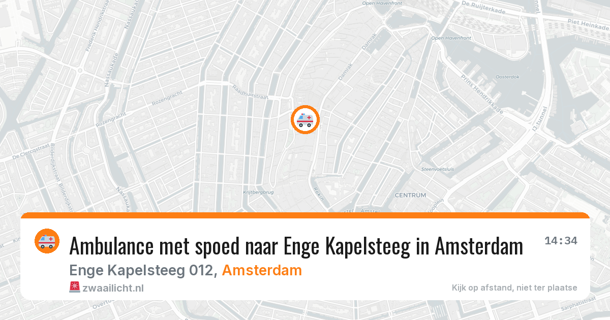 Ambulance met spoed naar Enge Kapelsteeg in Amsterdam — 13 jun 2026