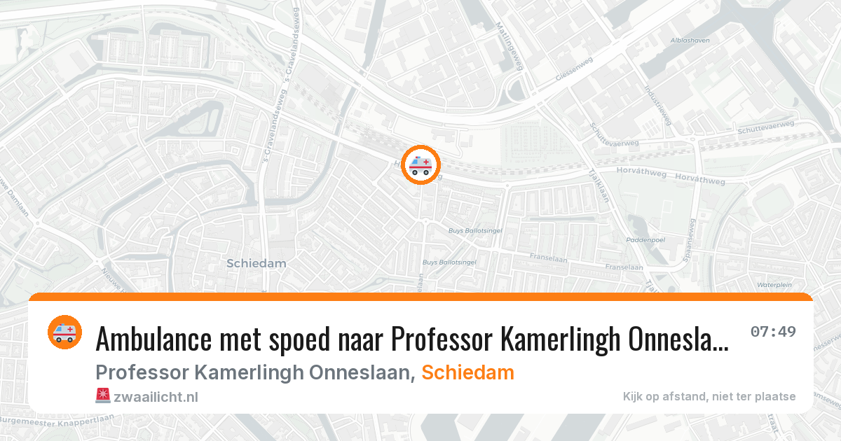 Ambulance met spoed naar Professor Kamerlingh Onneslaan in Schiedam — 28 jul 2026