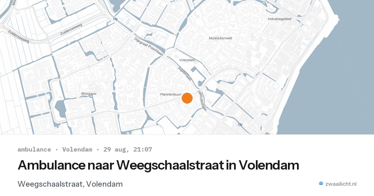 Ambulance naar Weegschaalstraat in Volendam — 29 aug 2026