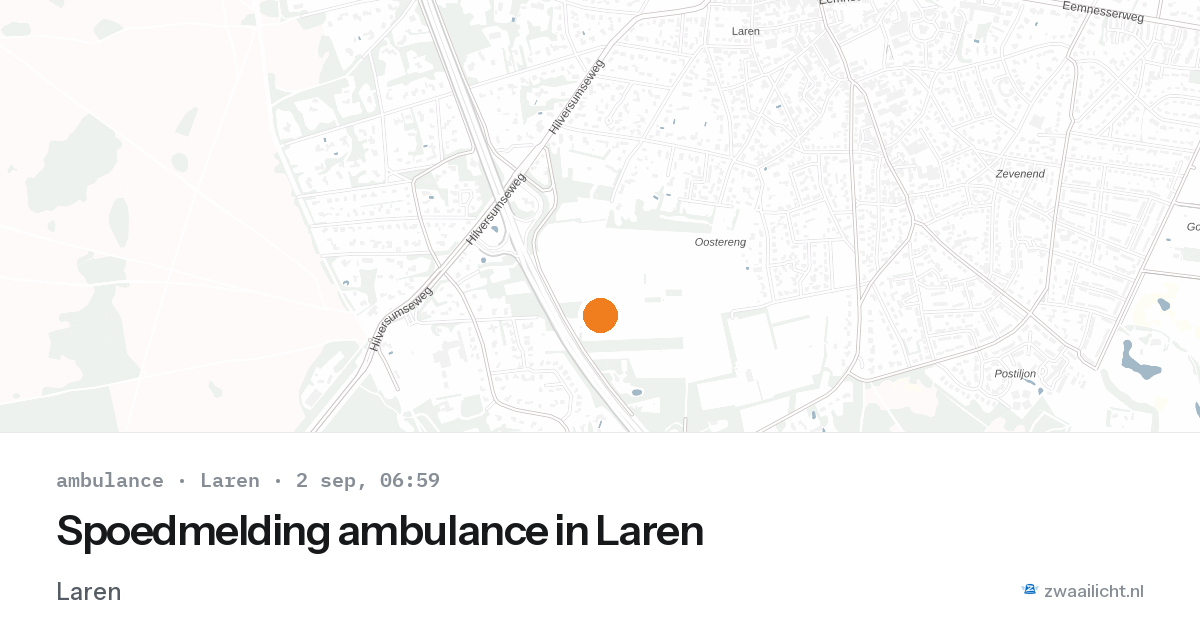 Spoedmelding ambulance in Laren — 2 sep 2026