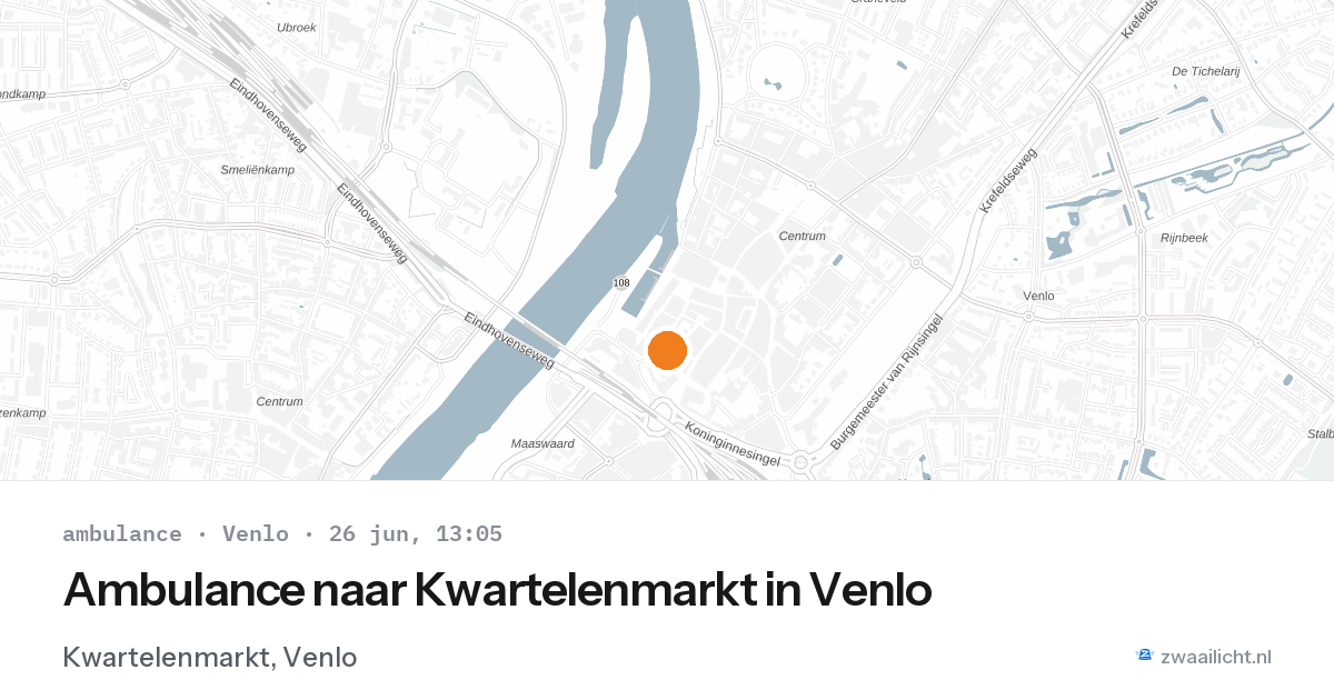 Ambulance naar Kwartelenmarkt in Venlo — 26 jun 2026