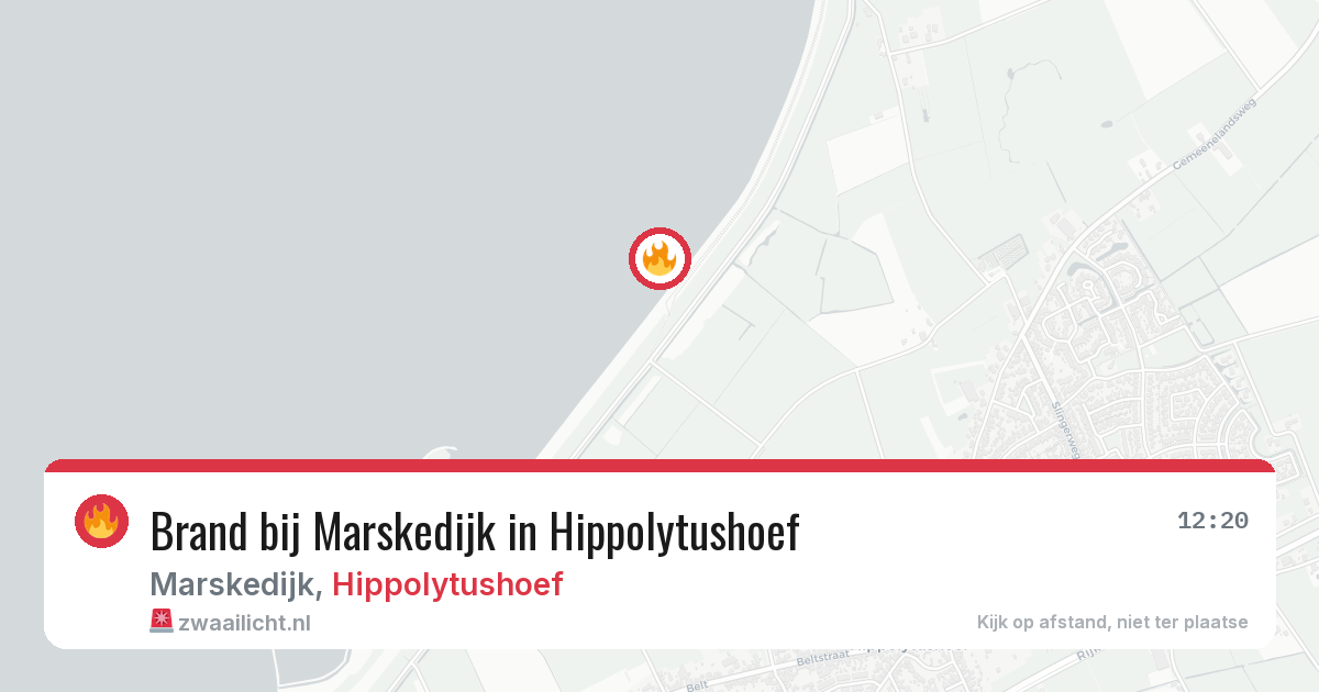 Brand bij Marskedijk in Hippolytushoef — 12 aug 2026