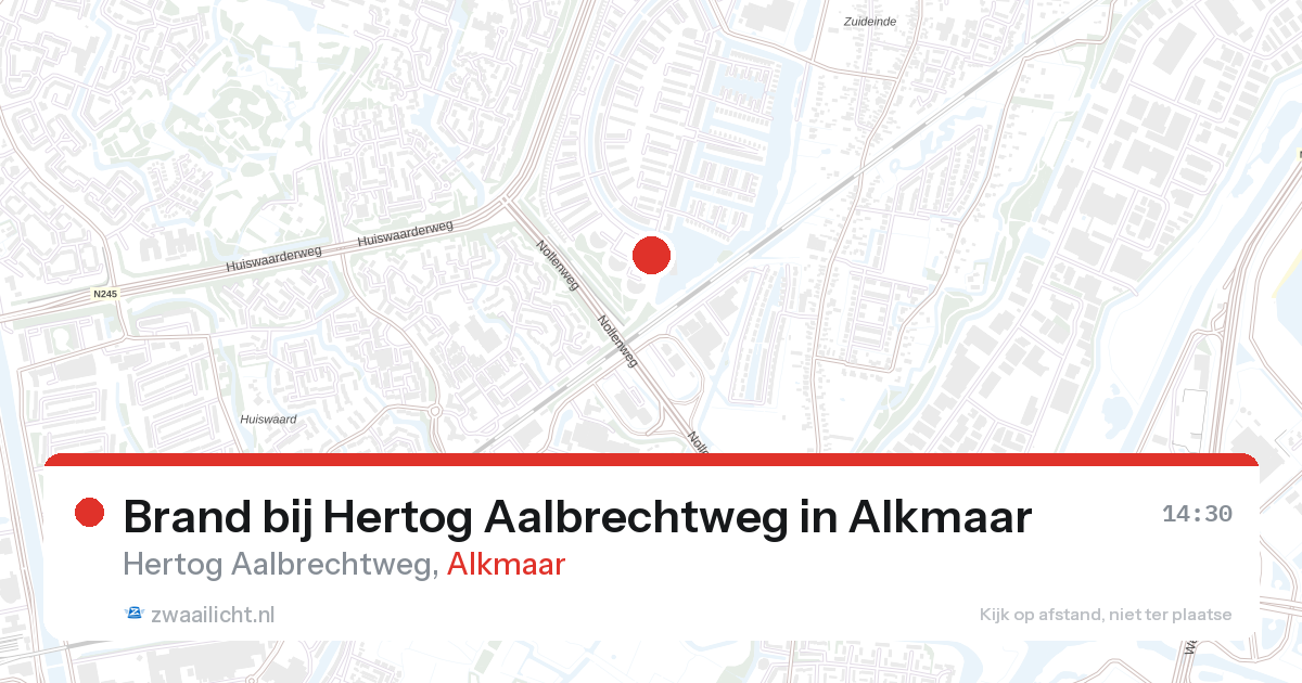 Brand bij Hertog Aalbrechtweg in Alkmaar — 18 mrt 2026