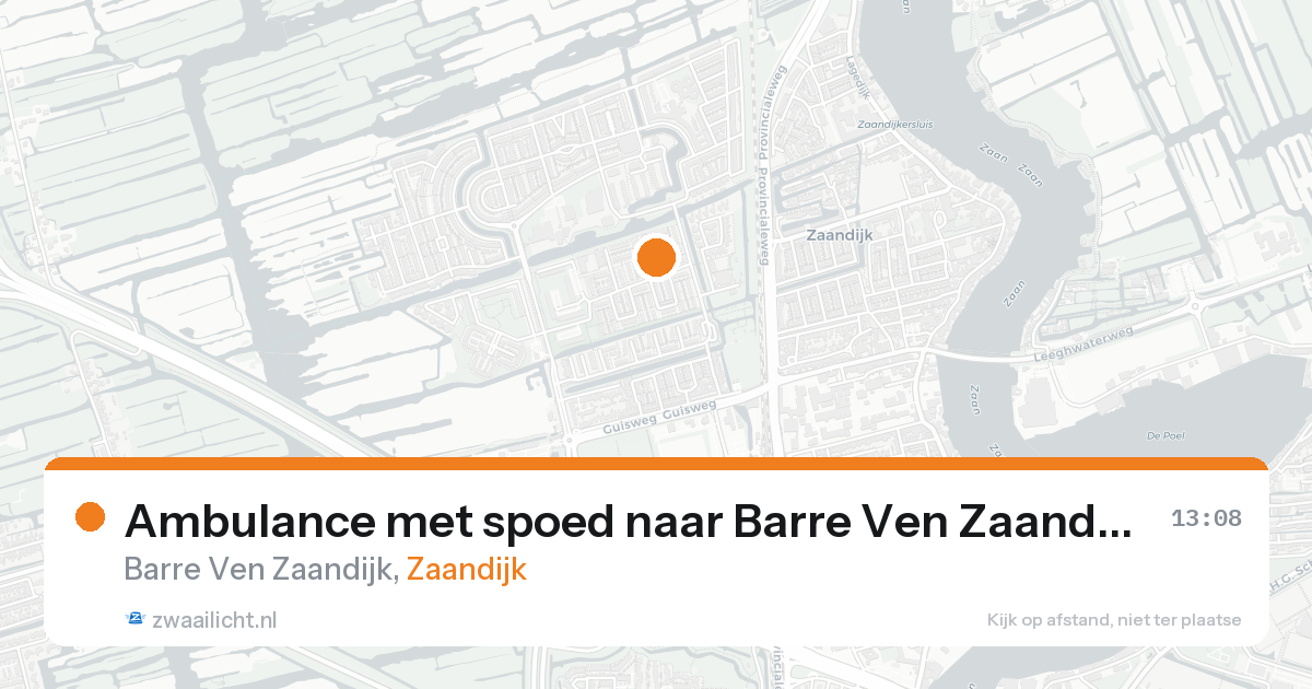 Ambulance met spoed naar Barre Ven Zaandijk in Zaandijk — 23 aug 2026