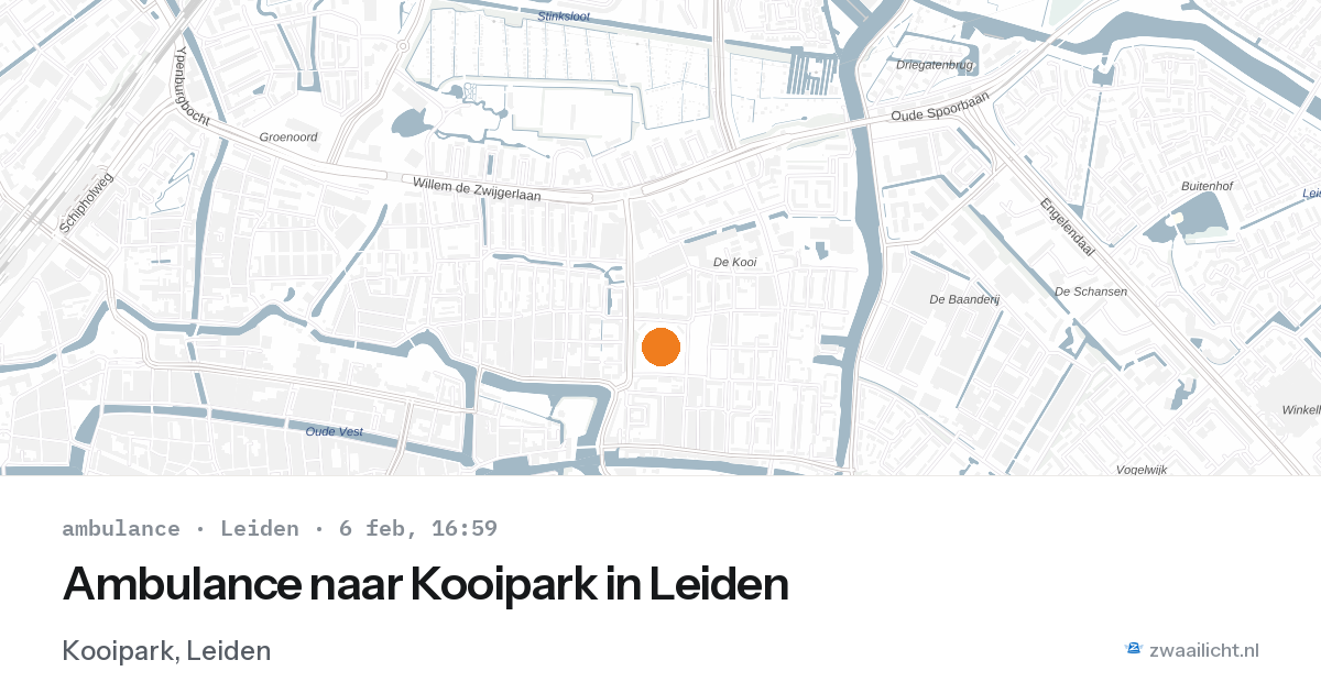 Ambulance naar Kooipark in Leiden — 6 feb 2026
