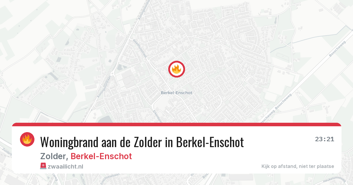 Woningbrand aan de Zolder in Berkel-Enschot — 2 aug 2026