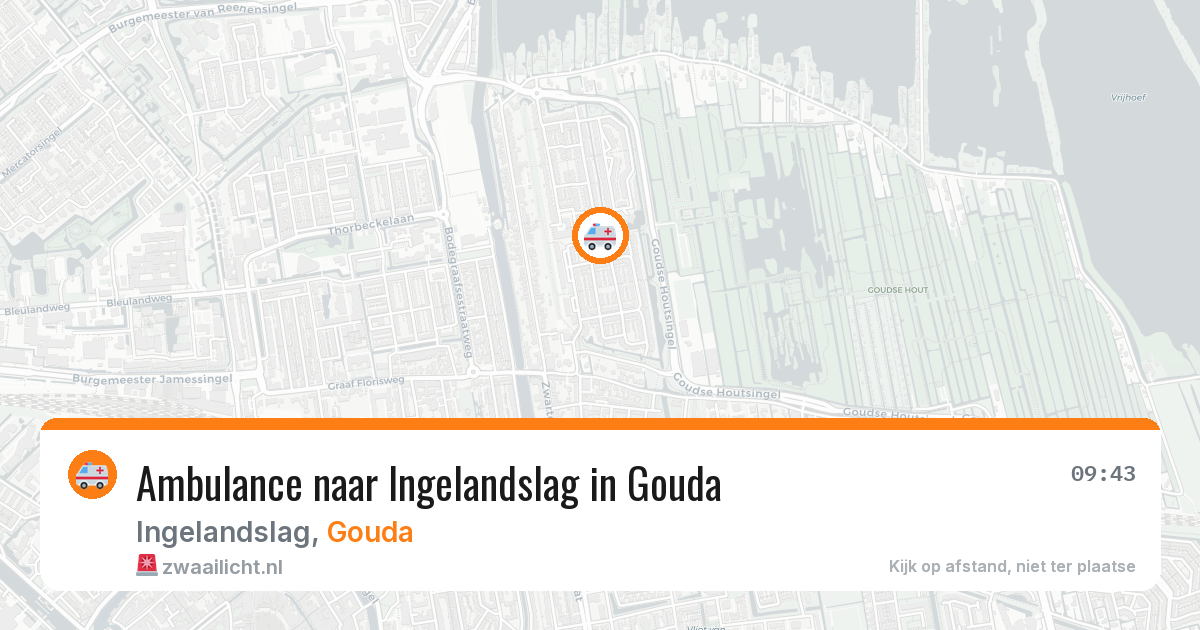 Ambulance naar Ingelandslag in Gouda — 10 aug 2026