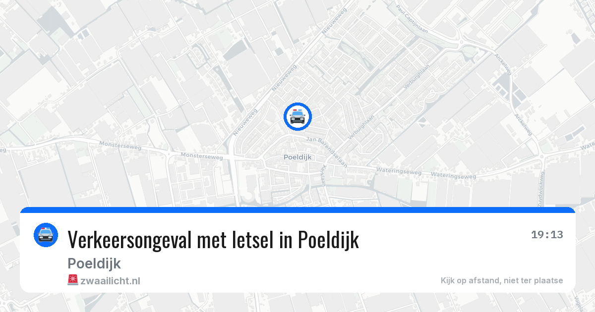 Verkeersongeval met letsel in Poeldijk — 21 jun 2026
