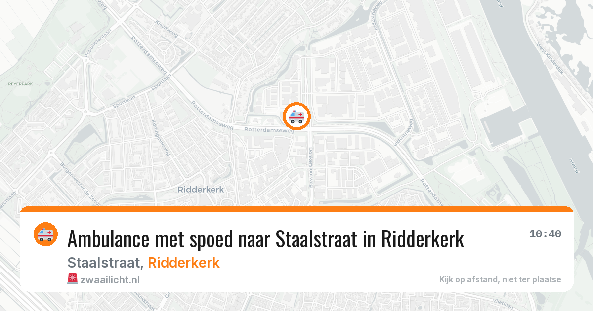 Ambulance met spoed naar Staalstraat in Ridderkerk — 5 aug 2026