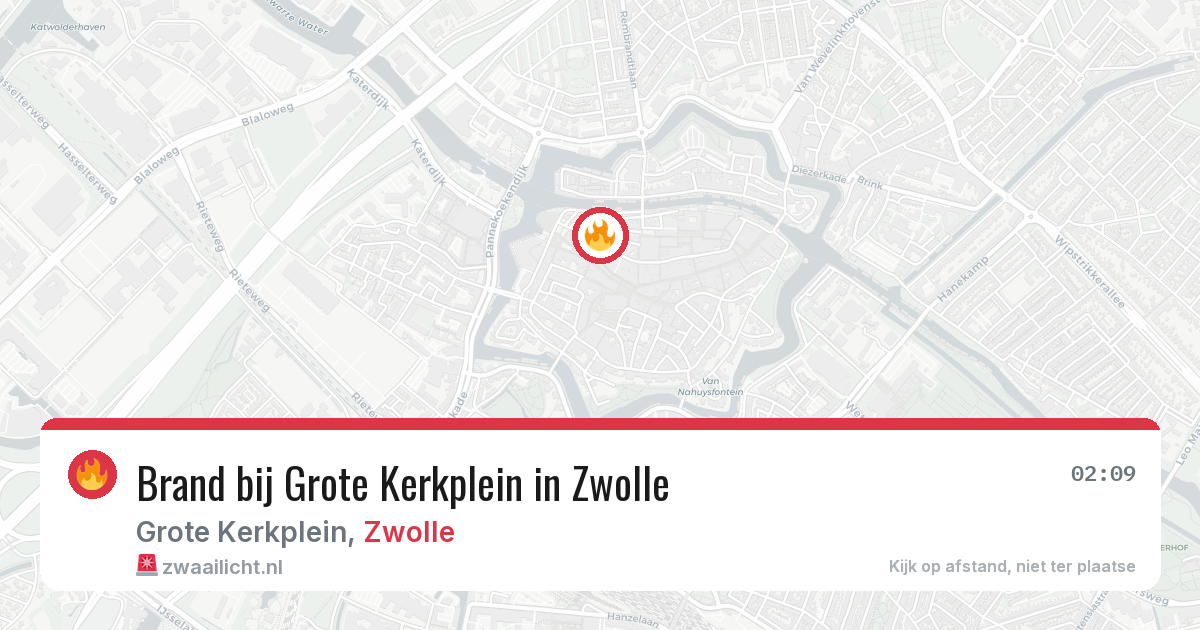 Brand bij Grote Kerkplein in Zwolle — 31 jul 2026