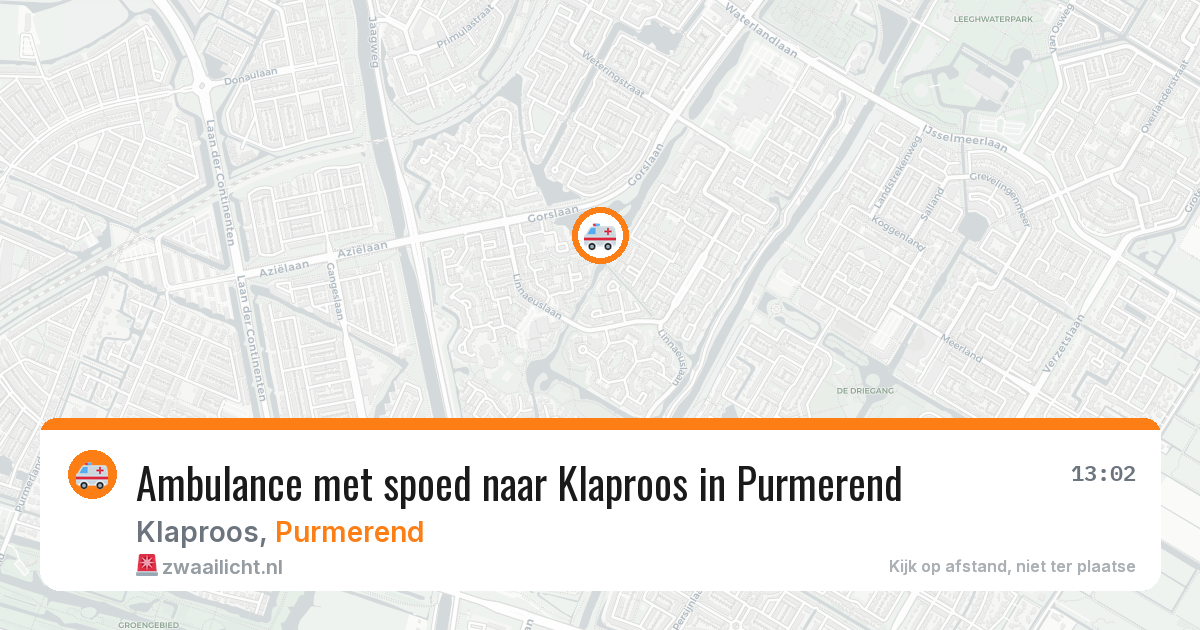 Ambulance met spoed naar Klaproos in Purmerend — 30 jul 2026