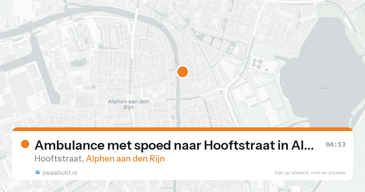 Ambulance met spoed naar Hooftstraat in Alphen aan den Rijn — 25 aug 2026