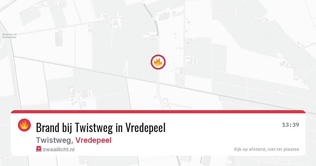 Brand bij Twistweg in Vredepeel — 2 aug 2026