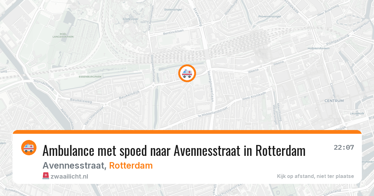 Ambulance met spoed naar Avennesstraat in Rotterdam — 18 jun 2026