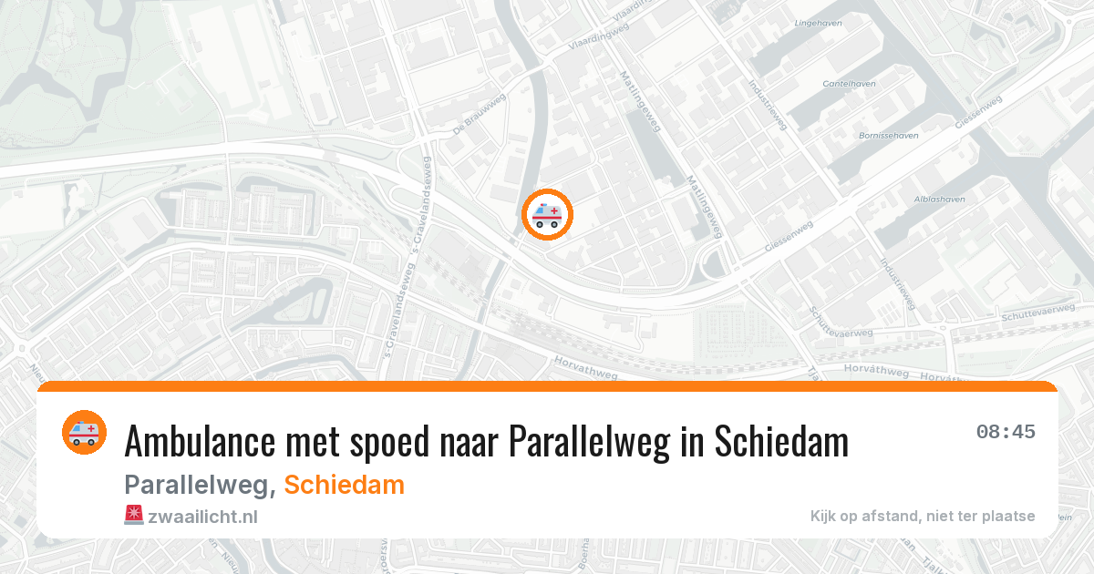 Ambulance met spoed naar Parallelweg in Schiedam — 22 apr 2026
