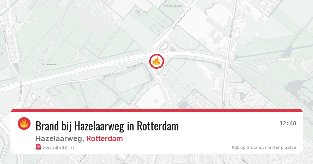Brand bij Hazelaarweg in Rotterdam — 9 jul 2026