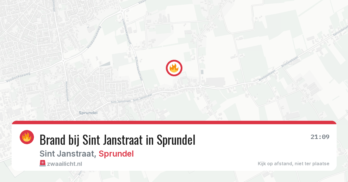 Brand bij Sint Janstraat in Sprundel — 18 jan 2026