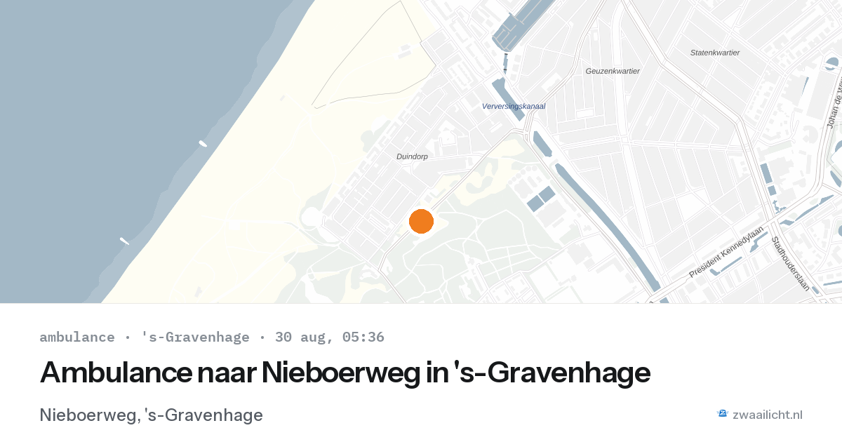 Ambulance naar Nieboerweg in 's-Gravenhage — 30 aug 2026